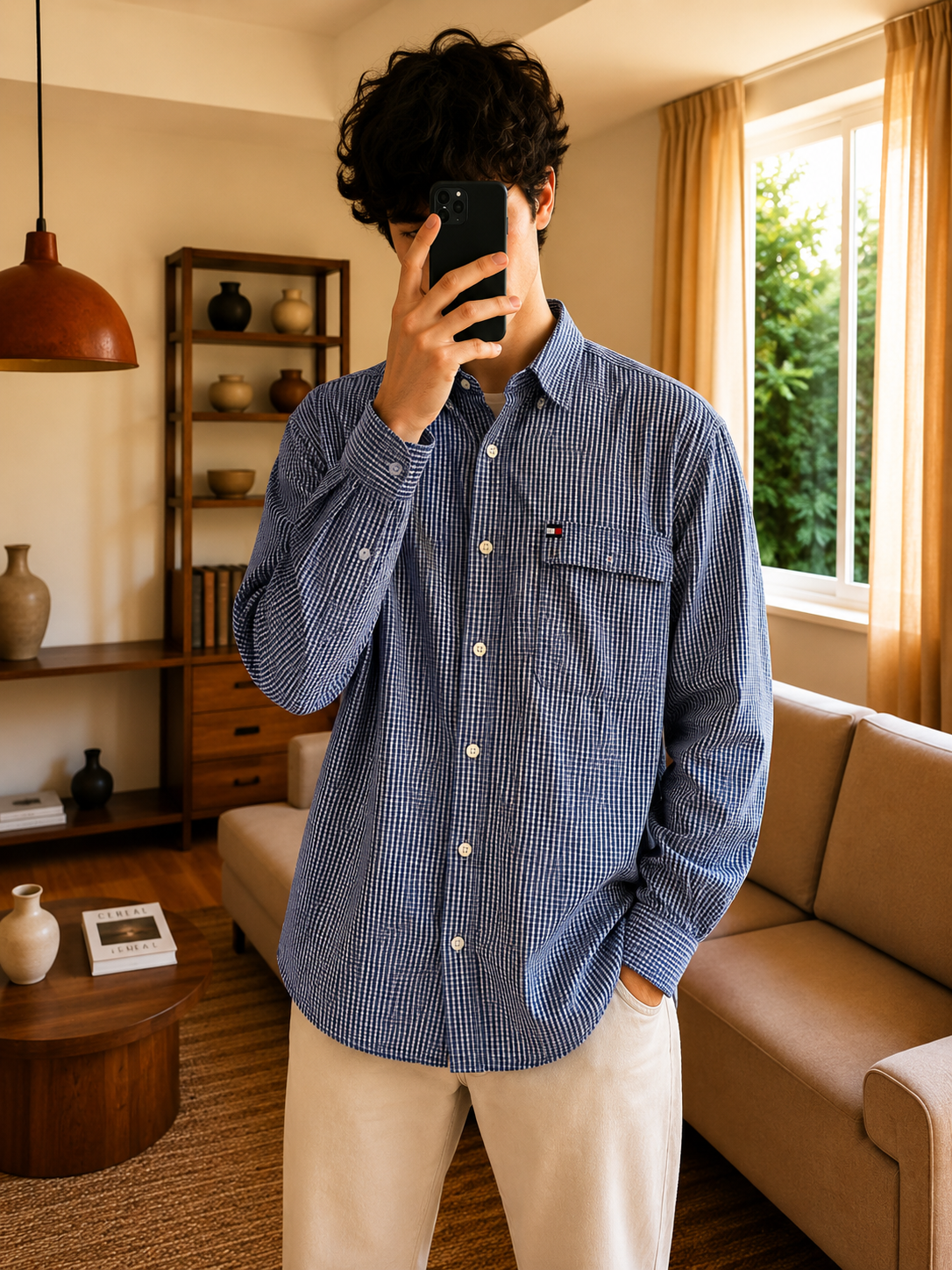 Chemise à Carreaux Bleu Marine - Tommy Jeans - Taille XL
