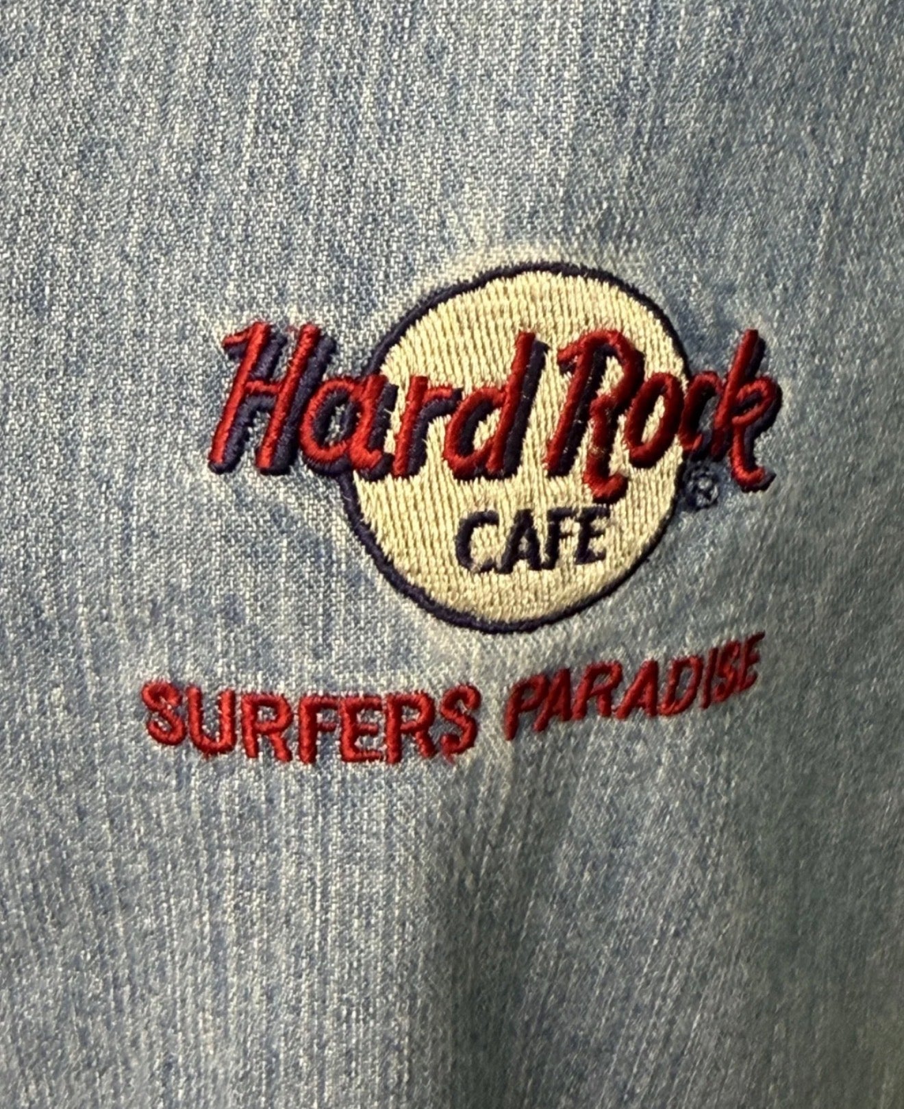 Chemise Denim Sans Manches Y2K -  Hard Rock Café -  XL Hard Rock Cafe